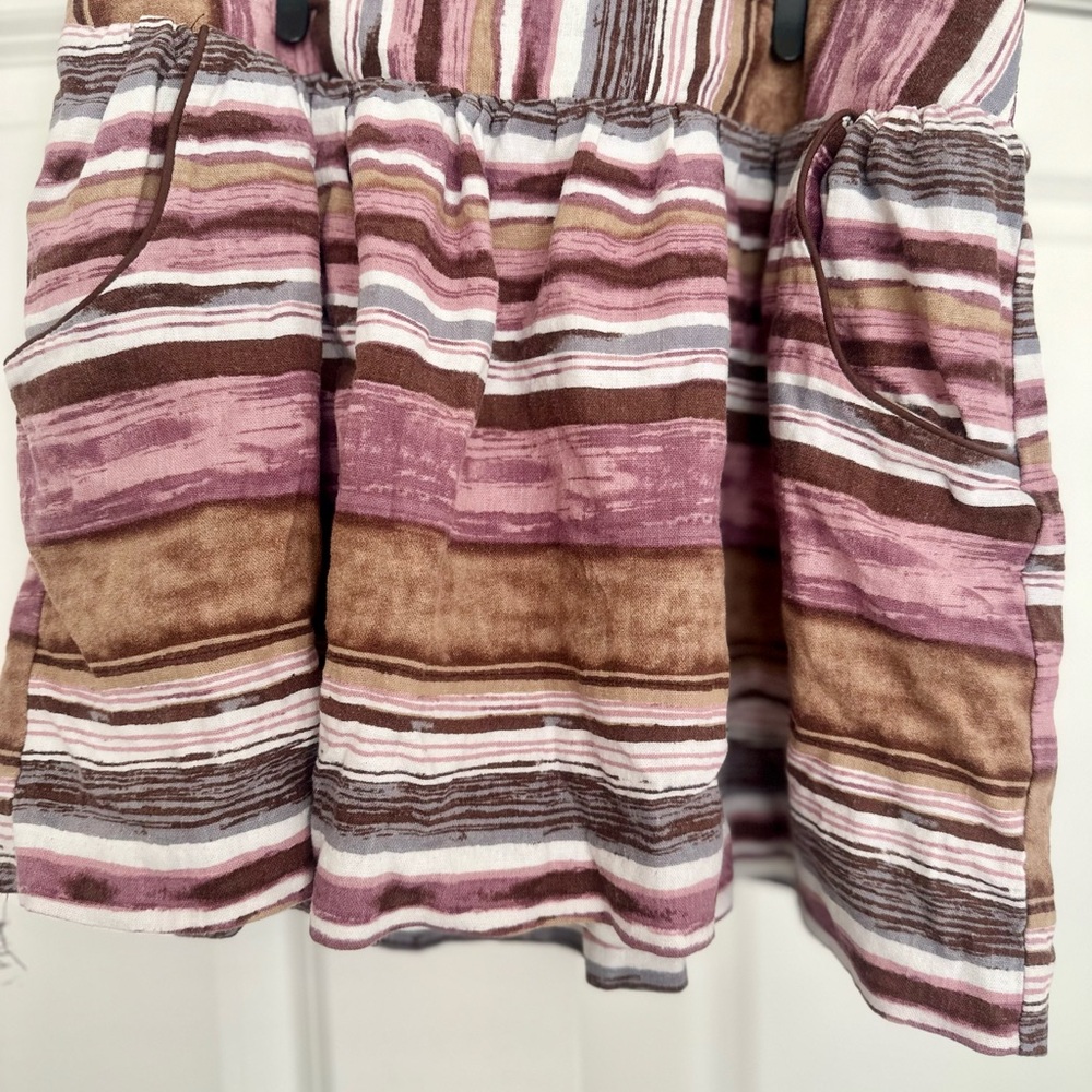 Striped Brown and Pink Women's Skirt